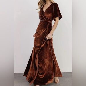 Cute BalticBorn Bridesmaid Dress- Velvet Wrap Maxi Dress